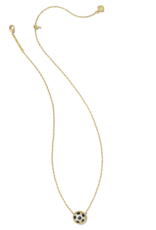 KENDRA SCOTT DESIGN Soccer Gold Short Pendant Necklace in Ivory Mother-of-Pearl