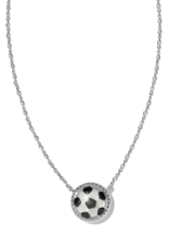 KENDRA SCOTT DESIGN Soccer Silver Short Pendant Necklace in Ivory Mother-of-Pearl
