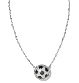 KENDRA SCOTT DESIGN Soccer Silver Short Pendant Necklace in Ivory Mother-of-Pearl