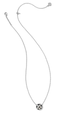KENDRA SCOTT DESIGN Soccer Silver Short Pendant Necklace in Ivory Mother-of-Pearl