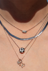 KENDRA SCOTT DESIGN Soccer Silver Short Pendant Necklace in Ivory Mother-of-Pearl