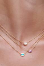 KENDRA SCOTT DESIGN Mini Elisa Gold Satellite Short Pendant Necklace in Turquoise Magnesite
