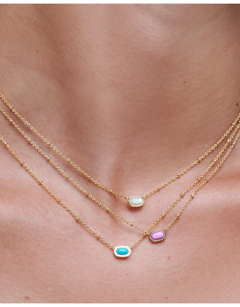 KENDRA SCOTT DESIGN Mini Elisa Gold Satellite Short Pendant Necklace in Turquoise Magnesite