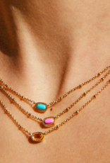 KENDRA SCOTT DESIGN Mini Elisa Gold Satellite Short Pendant Necklace in Dichroic Glass