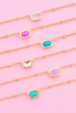 KENDRA SCOTT DESIGN Mini Elisa Gold Satellite Short Pendant Necklace in Dichroic Glass