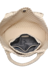 SOL & SELENE Sky's The Limit Woven Neoprene Medium Tote in Cream SOL & SELENE Sky's The Limit Woven Neoprene Medium Tote in Cream