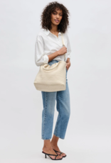 SOL & SELENE Sky's The Limit Woven Neoprene Medium Tote in Cream SOL & SELENE Sky's The Limit Woven Neoprene Medium Tote in Cream