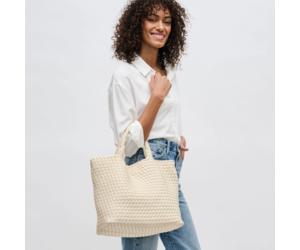 TRAUM.linokekena◇ベルギーlinen100%tote （内帆布） Sol & Selene Sky's The Limit Woven Neoprene Medium Tote in Cream