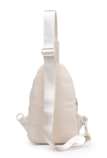 SOL & SELENE Beyond The Horizon Woven Neoprene Sling Backpack in Cream SOL & SELENE Beyond The Horizon Woven Neoprene Sling Backpack in Cream