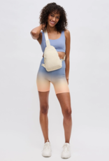 SOL & SELENE Beyond The Horizon Woven Neoprene Sling Backpack in Cream SOL & SELENE Beyond The Horizon Woven Neoprene Sling Backpack in Cream