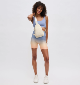 SOL & SELENE Beyond The Horizon Woven Neoprene Sling Backpack in Cream