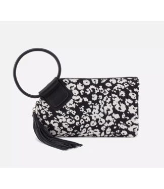 HOBO Sable Wristlet in Black & White Leopard