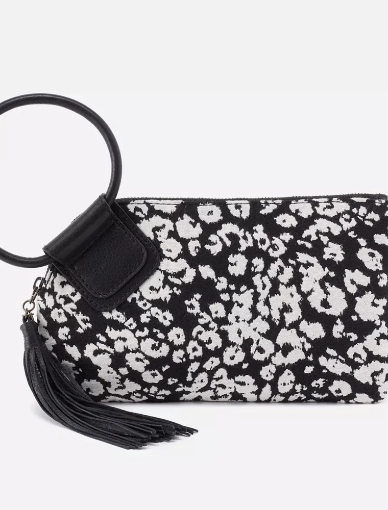 HOBO Sable Wristlet in Black & White Leopard