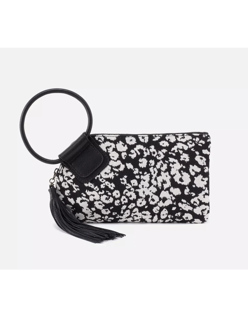 HOBO Sable Wristlet in Black & White Leopard