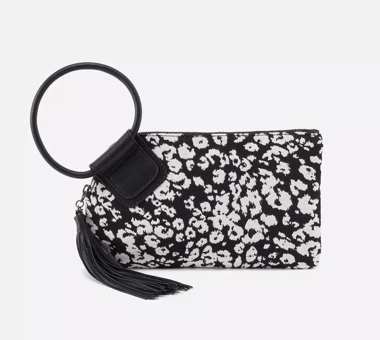 Hobo Sable Wristlet in Black & White Leopard - Her Hide Out