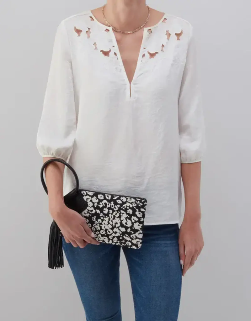 HOBO Sable Wristlet in Black & White Leopard