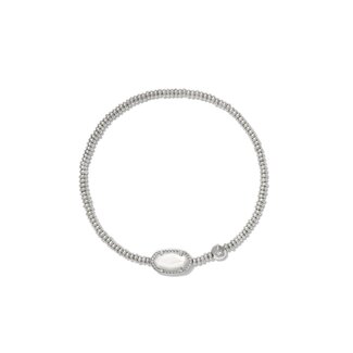 KENDRA SCOTT DESIGN Grayson Silver Stretch Bracelet in White Mother of Pearl