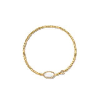 KENDRA SCOTT DESIGN Grayson Gold Stretch Bracelet in White Mother of Pearl