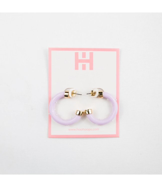 Mini Hoo Hoops - Lavender with Pearls