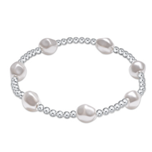 Admire 3mm Bead Bracelet - Pearl/Silver