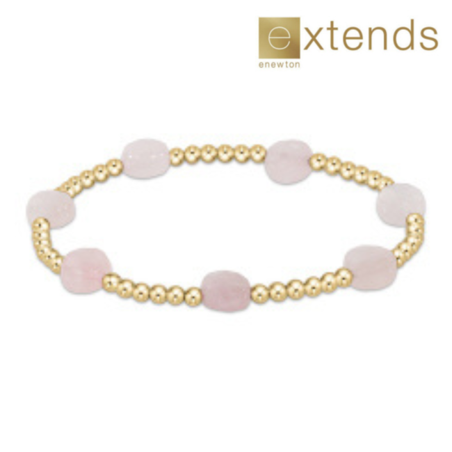 Extends Admire 3mm Bead Bracelet - Pink Opal/Gold