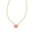 Mae Gold Butterfly Short Pendant Necklace in Azalea Pink Mix