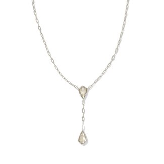 KENDRA SCOTT DESIGN Camry Silver Y Necklace in Ivory Mother-of-Pearl