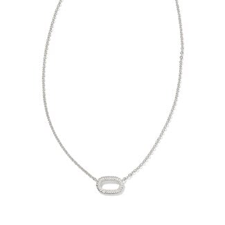 KENDRA SCOTT DESIGN Elisa Ridge Frame Short Pendant Necklace in Silver