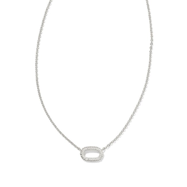 Elisa Ridge Frame Short Pendant Necklace in Silver