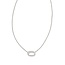 Elisa Ridge Frame Short Pendant Necklace in Silver