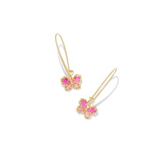 KENDRA SCOTT DESIGN Mae Gold Butterfly Wire Drop Earrings in Azalea Pink Mix