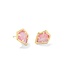 Framed Gold Tessa Stud Earrings in Luster Rose Pink Kyocera Opal