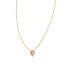 Framed Gold Tess Satellite Short Pendant Necklace in Luster Rose Pink Kyocera Opal