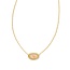 Elisa Gold Ridge Frame Short Pendant Necklace in Golden Abalone