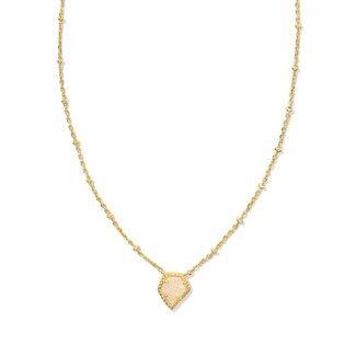 KENDRA SCOTT DESIGN Framed Gold Tess Satellite Short Pendant Necklace in Iridescent Drusy