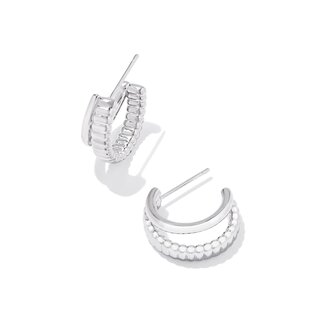 KENDRA SCOTT DESIGN Layne Huggie Earrings in Silver