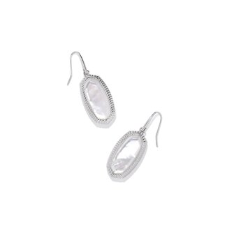 KENDRA SCOTT DESIGN Dani Silver Ridge Frame Drop Earrings in Ivory Mother-of-Pearl