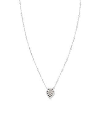 KENDRA SCOTT DESIGN Framed Silver Tess Satellite Short Pendant Necklace in Platinum Drusy