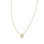 Framed Gold Tess Satellite Short Pendant Necklace in Luster Light Blue Kyocera Opal