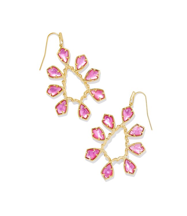 Camry Gold Open Frame Earrings in Azalea Illusion