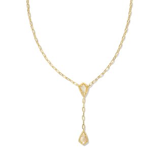KENDRA SCOTT DESIGN Camry Gold Y Necklace in Golden Abalone