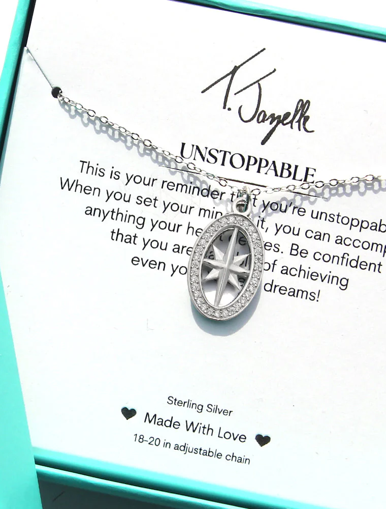 TJAZELLE Unstoppable Charm Necklace in Silver