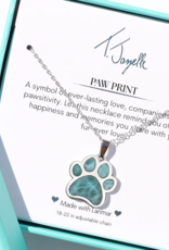 TJAZELLE Larimar Paw Charm Necklace in Silver TJAZELLE Larimar Paw Charm Necklace in Silver