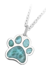 TJAZELLE Larimar Paw Charm Necklace in Silver TJAZELLE Larimar Paw Charm Necklace in Silver
