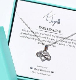TJAZELLE Endless Love Charm Necklace in Silver