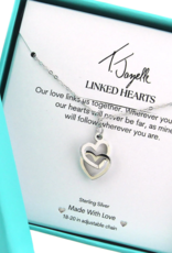 TJAZELLE Linked Hearts Charm Necklace in Silver