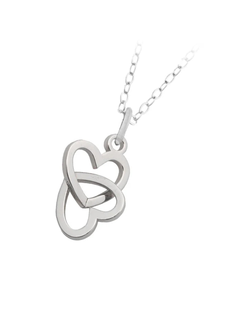 TJAZELLE Linked Hearts Charm Necklace in Silver