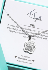 TJAZELLE Paw Charm Necklace in Silver