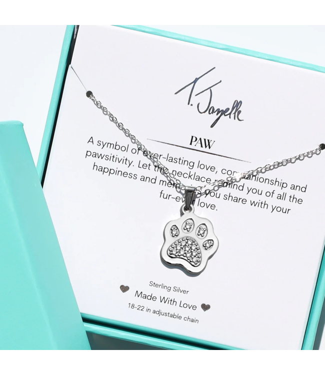 Paw Charm Necklace in Silver