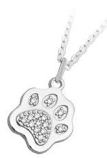 TJAZELLE Paw Charm Necklace in Silver